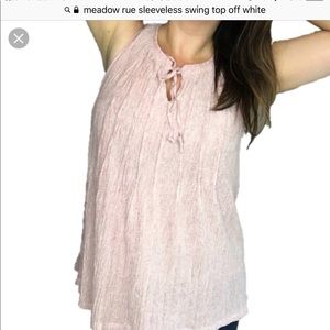 Anthropologie Meadow Rue Sleeveless Top, Off-White